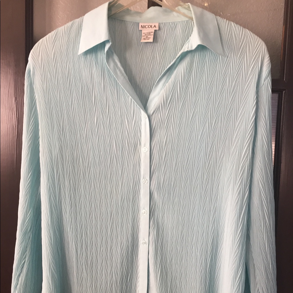 Textured Button Down Blouse